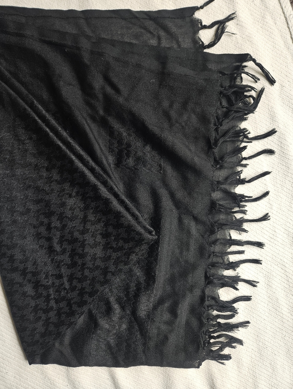 NWOT ✨️Black Fringe Scarf - Classic Solid Wrap